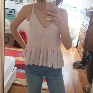 “Kimchi Blue” Pink Peplum Tank Top